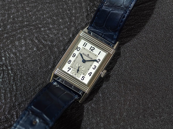 Jaeger-LeCoultre watch with black band