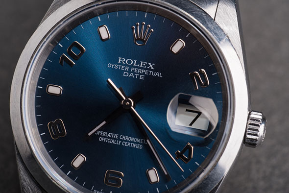 rolex blue oyster watch face