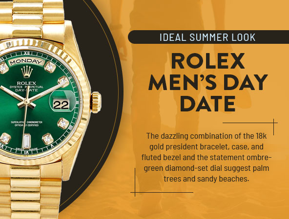 Rolex Men’s Day Date Green Diamond Dial