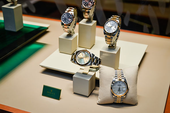Rolex watches in a store