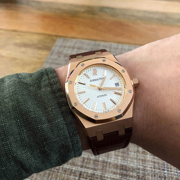 wearing Audemars Piguet watch